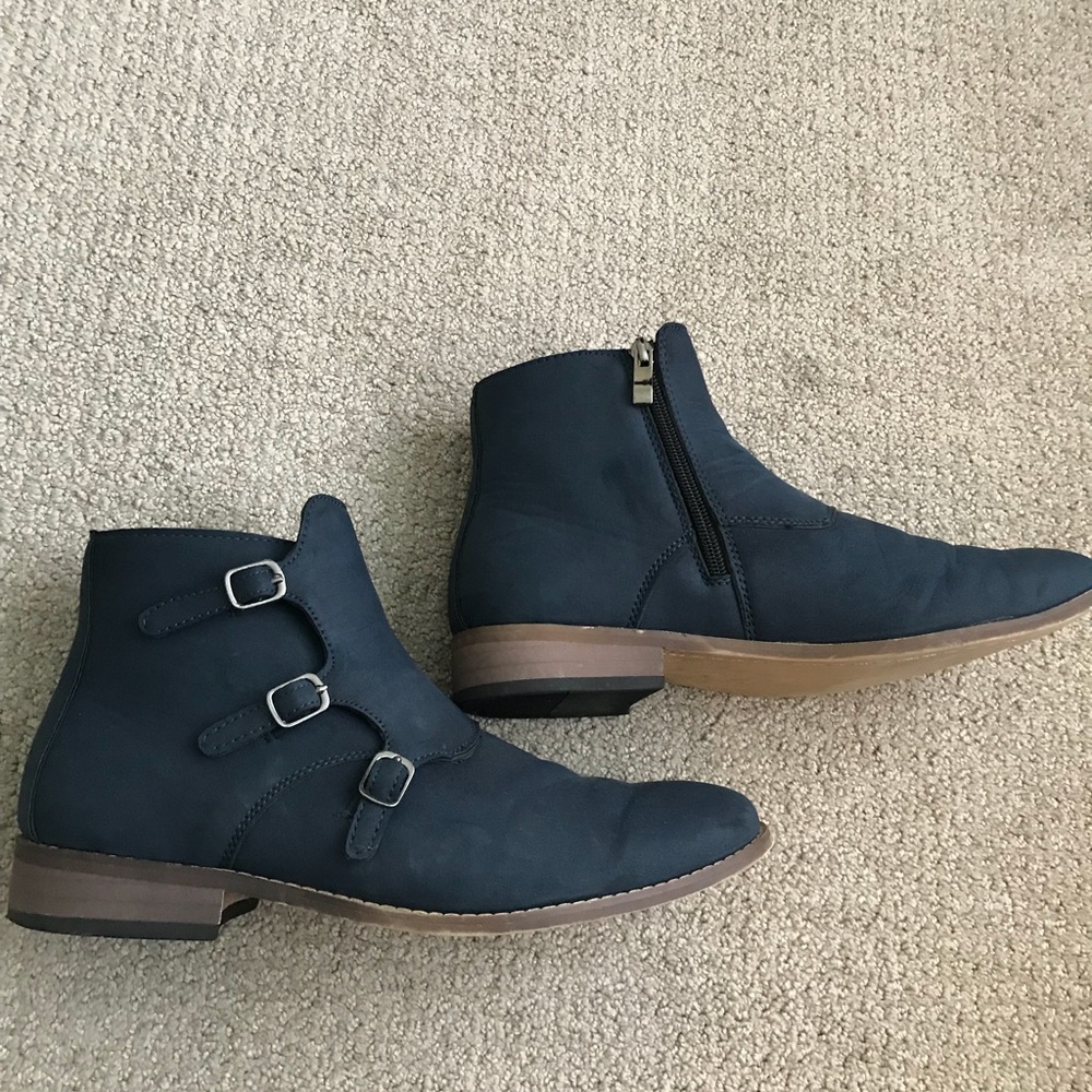 Easy Strider faux triple monk strap boots